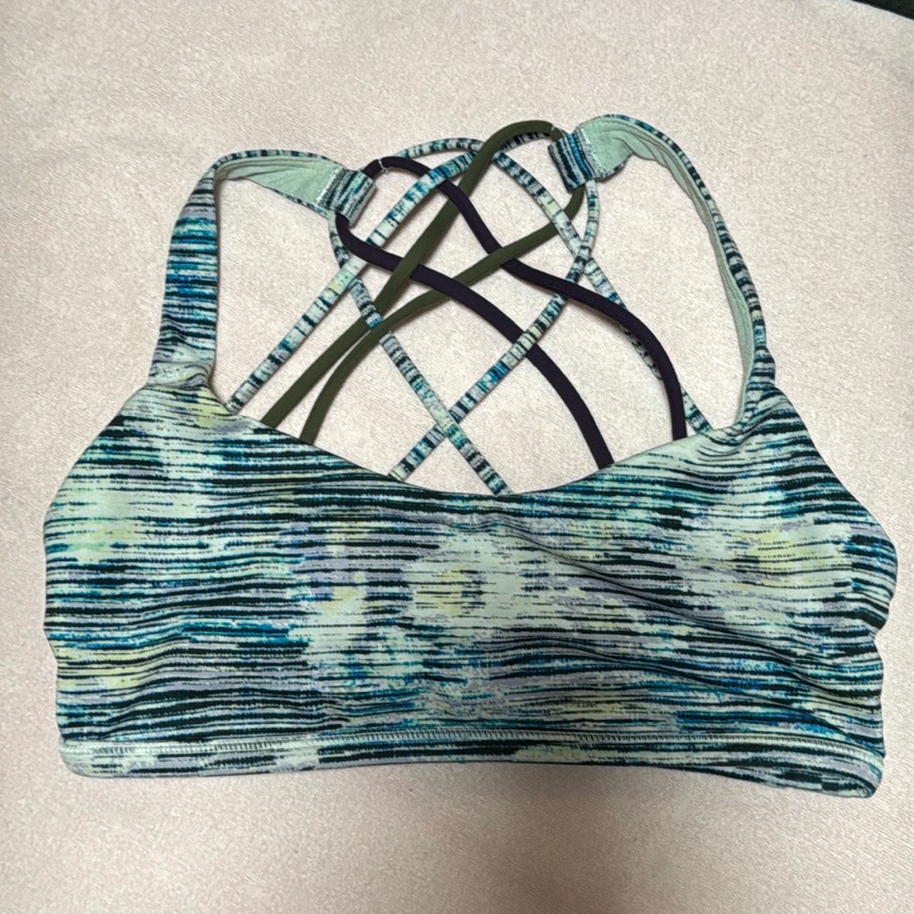 Lululemon Free To Be Bra Wild Sz 6 Blurry Belle Multi Deep Zinfandel.